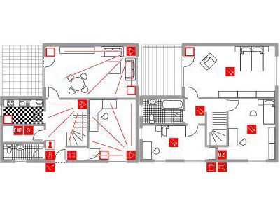 Alarmanlage Einfamilienhaus Ober- und Untergeschoss